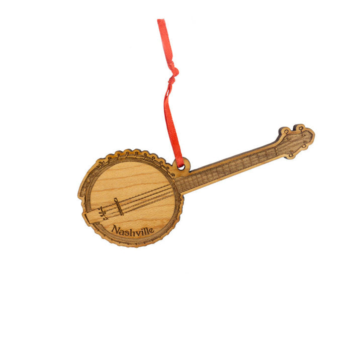 NASHVILLE BANJO WOOD ORNAMENT