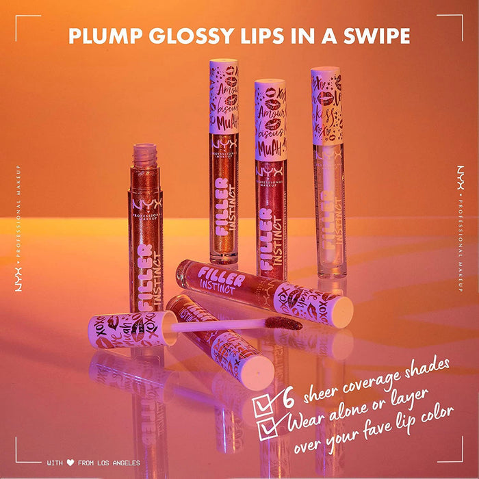 NYX Filler Instinct Plumping Lip Polish Shimmer Lip Gloss - ikatehouse