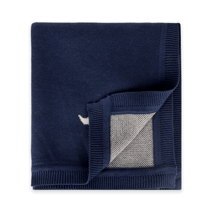 Ocean Sailboat - Organic Cotton Jacquard Knit Baby Blanket (Fold)