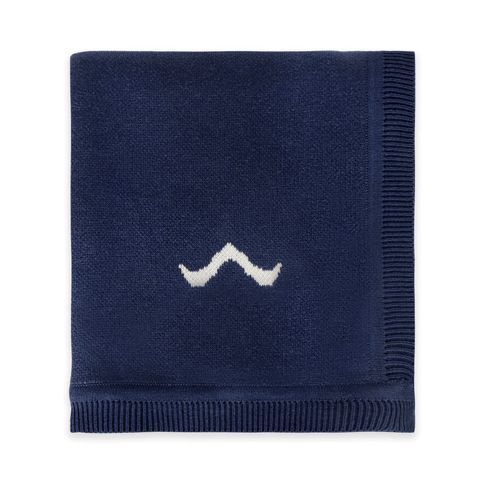 Ocean Sailboat - Organic Cotton Jacquard Knit Baby Blanket (Folded)