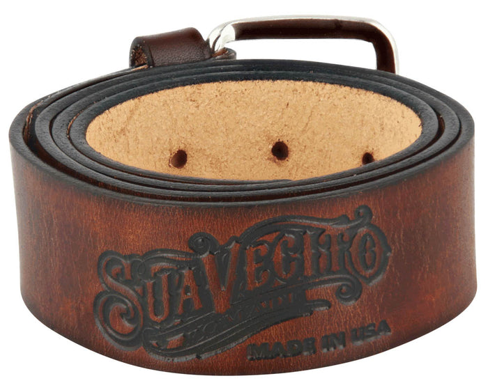 Antique Brown OG Script Leather Belt - Script