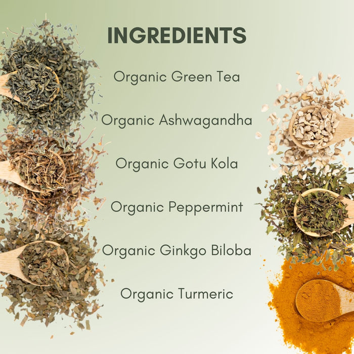 An Ingredient List for Organic Brain Health Tea.