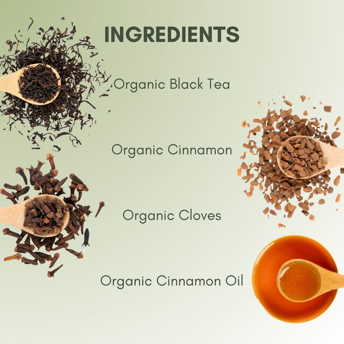 An Ingredient list for Organic Hot Cinnamon Tea.