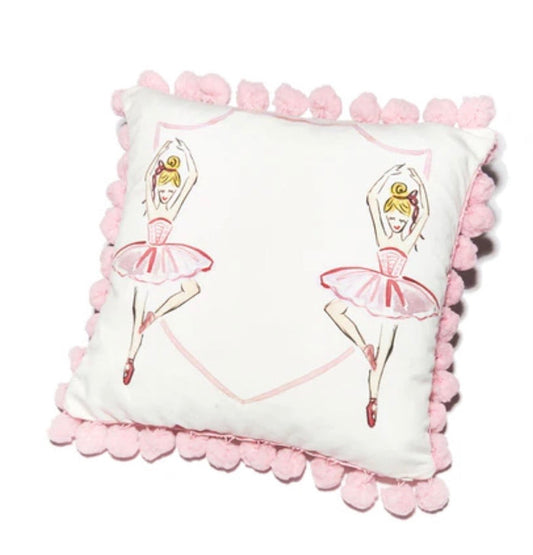 Over The Moon Pillow-Blonde Ballerina Pom Pom