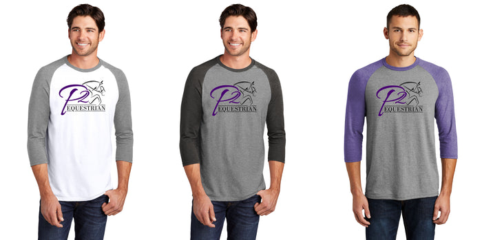 P2 Equestrian Ladies or Unisex Raglan Tee- Matte or Glitter
