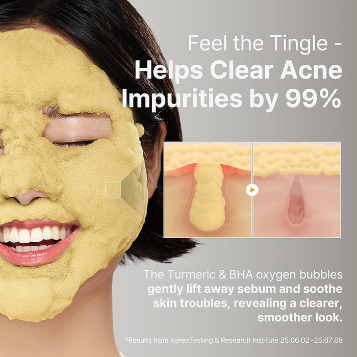 P.CALM Turmeric Bubble Deep Mask 90g قناع الفقاعات العميق بالكركم من بي.كالم - Princess Cosmetics Qatar