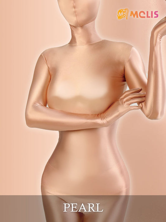 Shiny white pearl with a smooth glossy surface, part of The Glossy Wrapping collection by Molis Zentai inInTheMask by MOLIS.