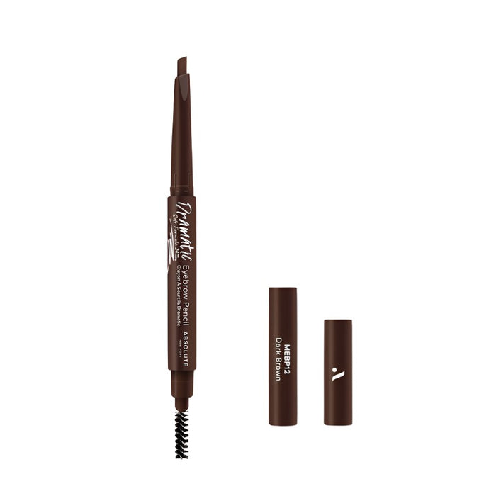Absolute New York perfect eyebrow pencil in dark brown with spoolie brush for makeup