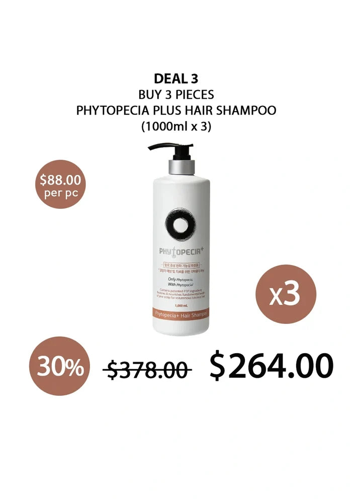 (BUY 3 LARGE) 1000ml PHYTOPECIA PLUS HAIR BOOSTING SHAMPOO