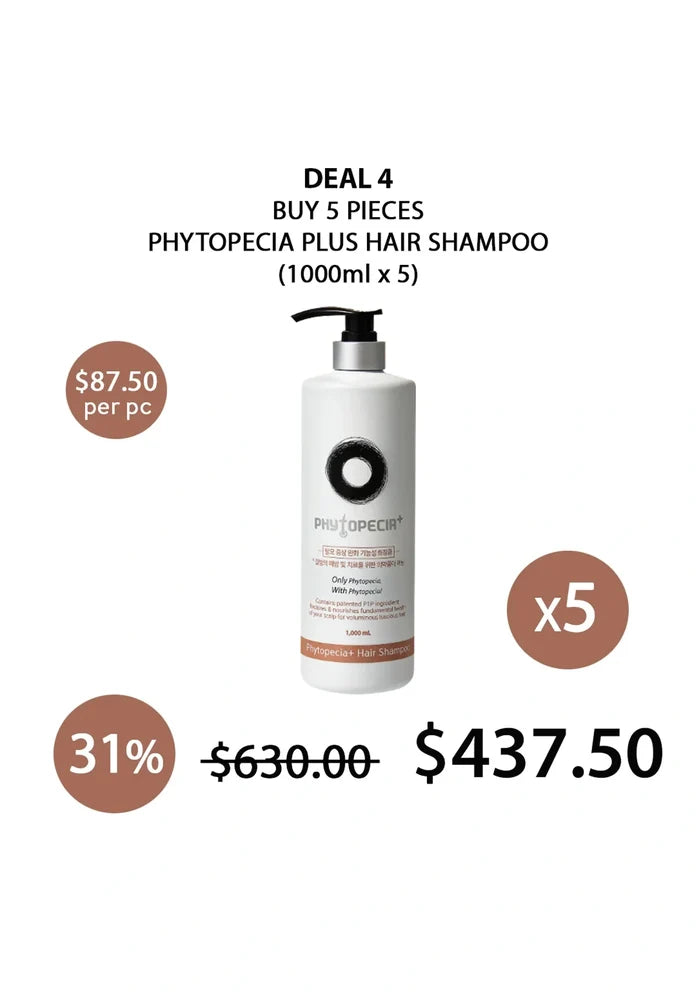 (BUY 5 LARGE) 1000ml PHYTOPECIA PLUS HAIR BOOSTING SHAMPOO