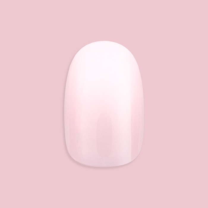 Pink Syrup Gradient - Press-On | Extra Short | Round showing single extra short round pink and white gradient press-on nail