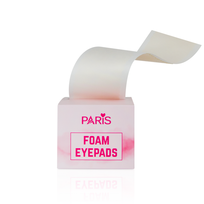 Box of foam eyepads with 'Paris' branding on a white background