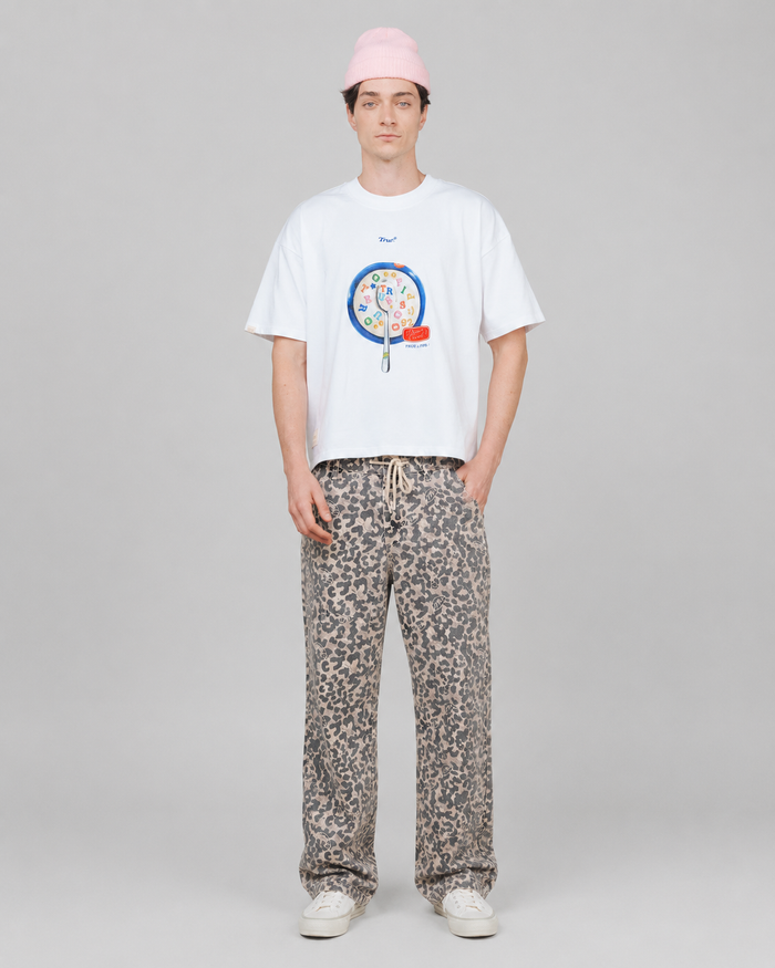 playera true my cereal boxy tee - White