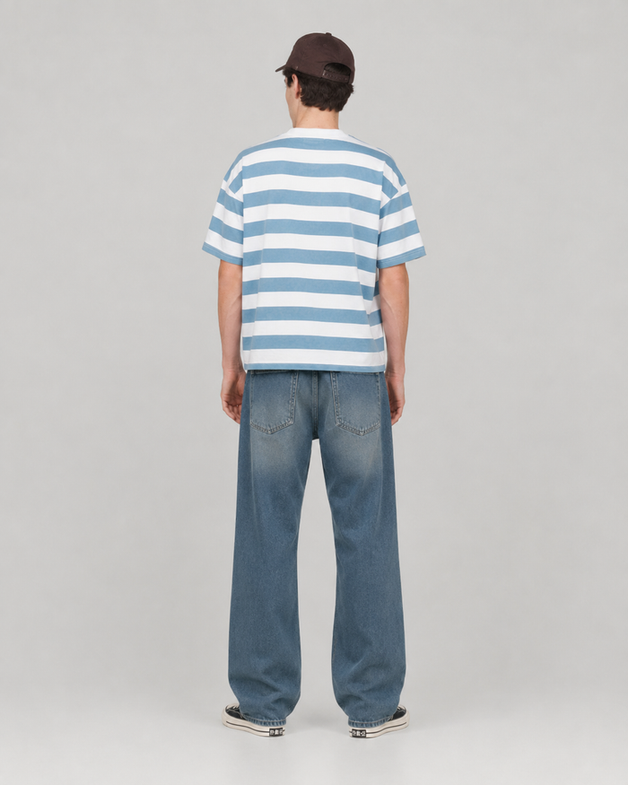 playera true racing Stripes Boxy Tee - Blue