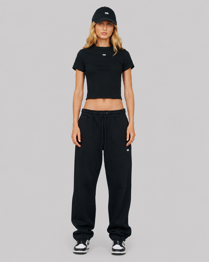 playera true Slim Ribbed Fitted Tee - Black
