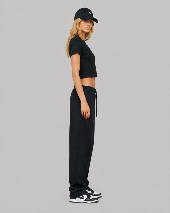 playera true Slim Ribbed Fitted Tee - Black