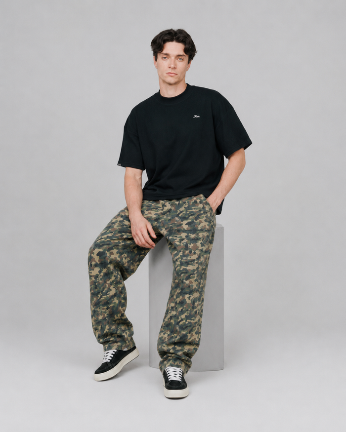 playera true Textured Boxy Tee - Black