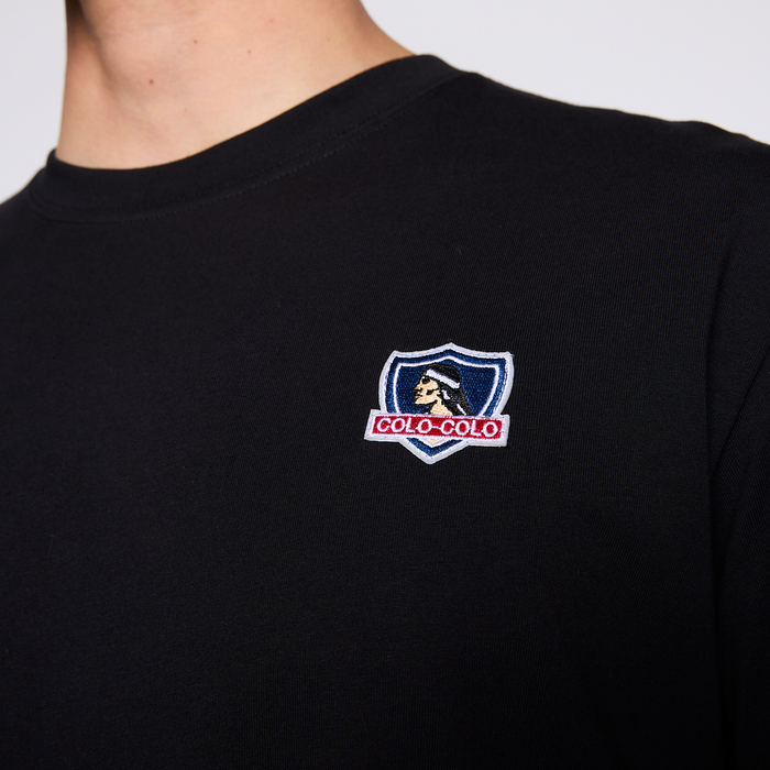 Polera Colo Colo Urbano Hombre Escudo Negro