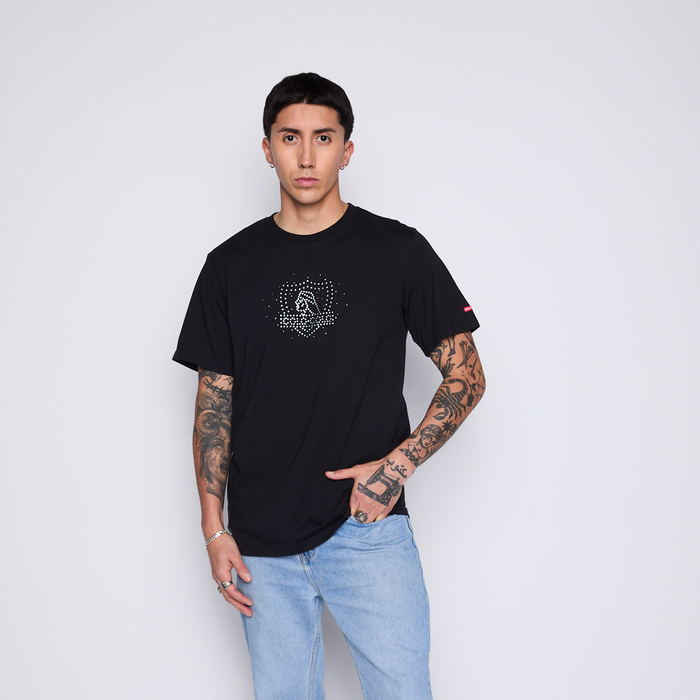 Polera Colo Colo Urbano Hombre Escudo Stars Negro