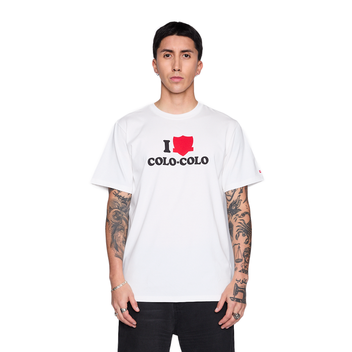 Polera Colo Colo Urbano Hombre I Love Colo Colo Blanco
