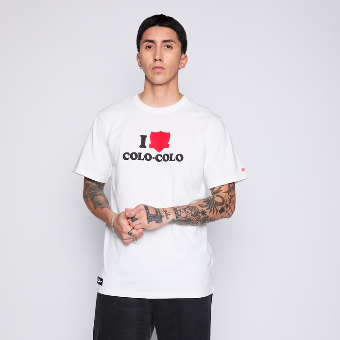 Polera Colo Colo Urbano Hombre I Love Colo Colo Blanco