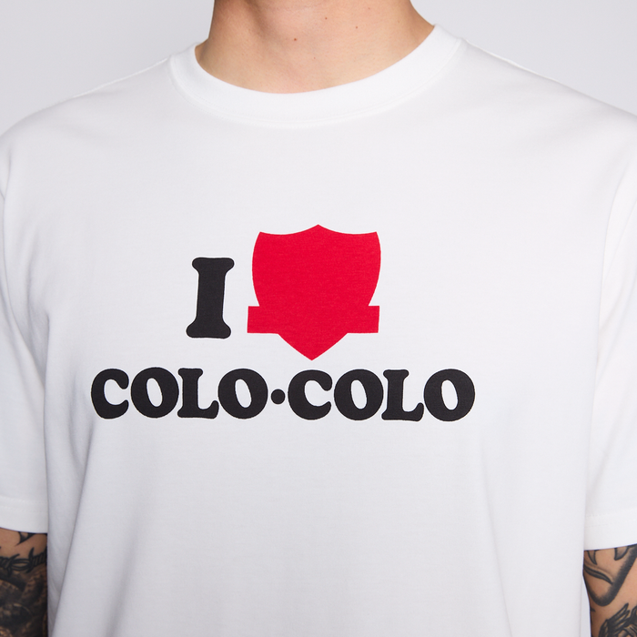 Polera Colo Colo Urbano Hombre I Love Colo Colo Blanco