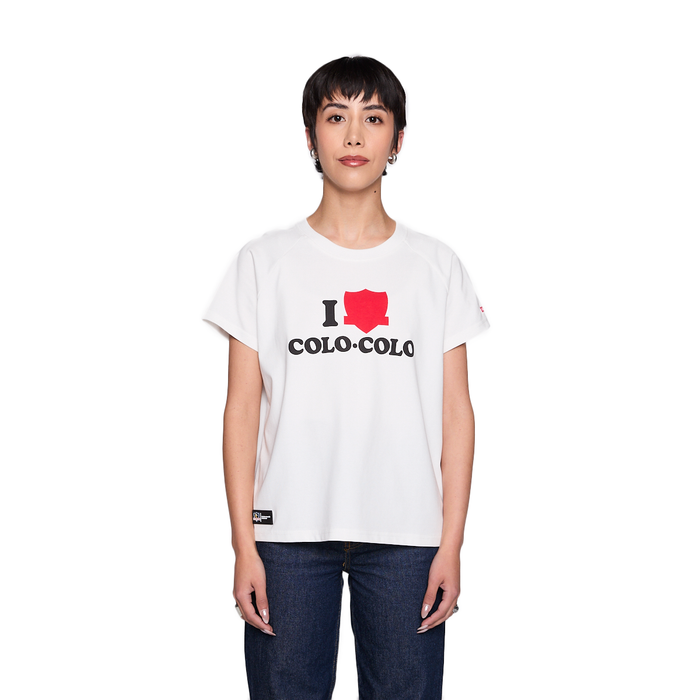 Polera Colo Colo Urbano Mujer I Love Colo Colo Blanco