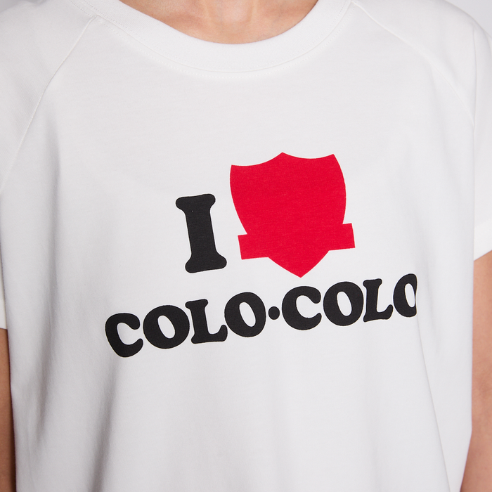 Polera Colo Colo Urbano Mujer I Love Colo Colo Blanco