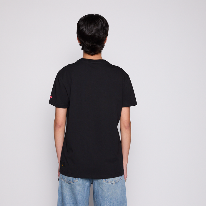 Polera Colo Colo Urbano Mujer Negro Escudo Gris