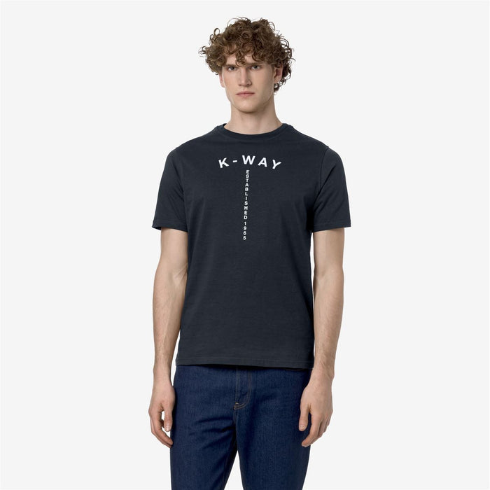 Polera K-Way Men Odom Typo Established Blue Depth