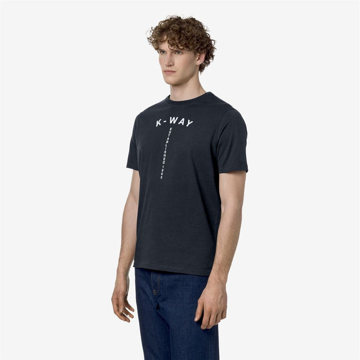 Polera K-Way Men Odom Typo Established Blue Depth