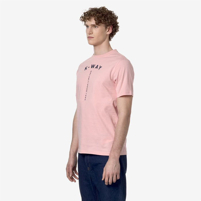 Polera K-Way Men Odom Typo Established Pink