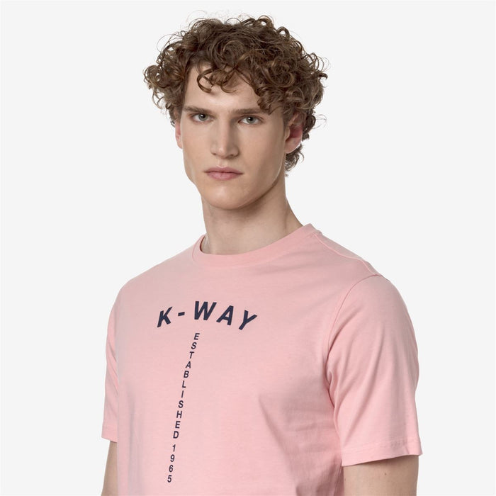Polera K-Way Men Odom Typo Established Pink