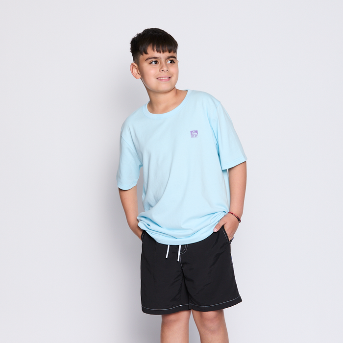 Polera Reef Kids Light Blue Logo Back