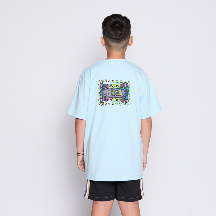 Polera Reef Kids Light Blue Logo Back