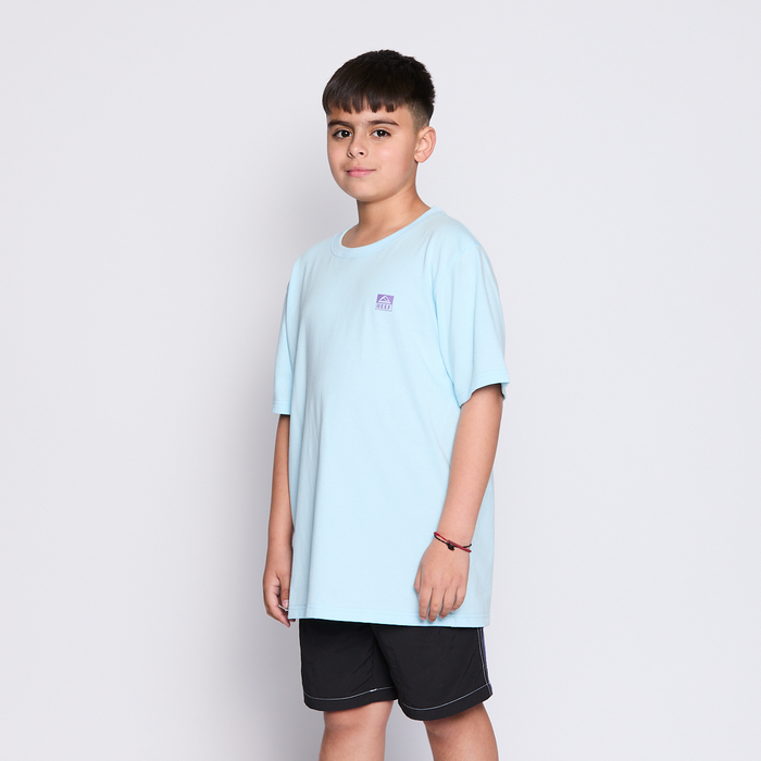 Polera Reef Kids Light Blue Logo Back