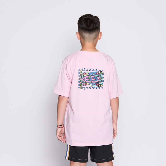 Polera Reef Kids Pink Logo Back