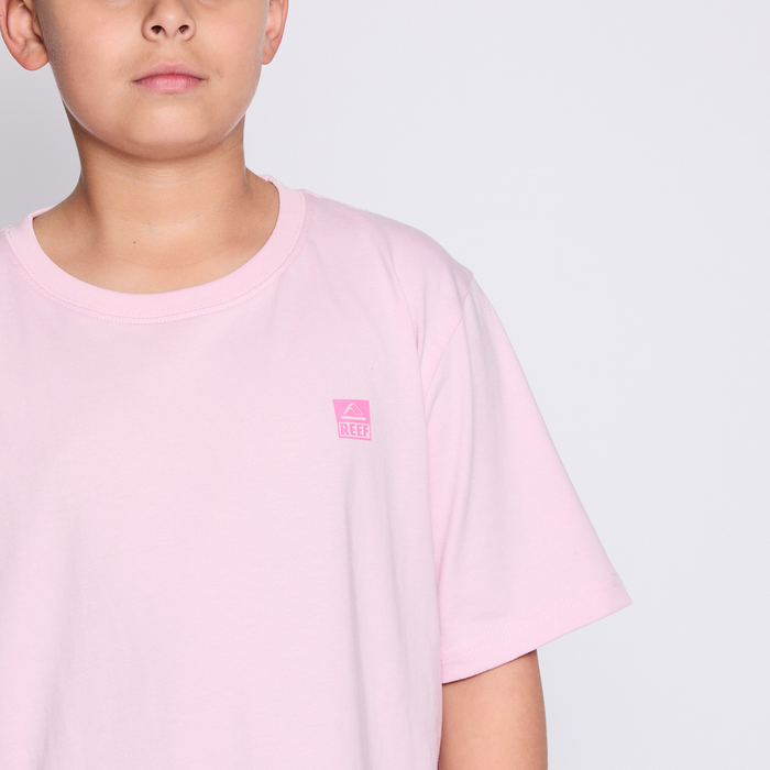 Polera Reef Kids Pink Logo Back