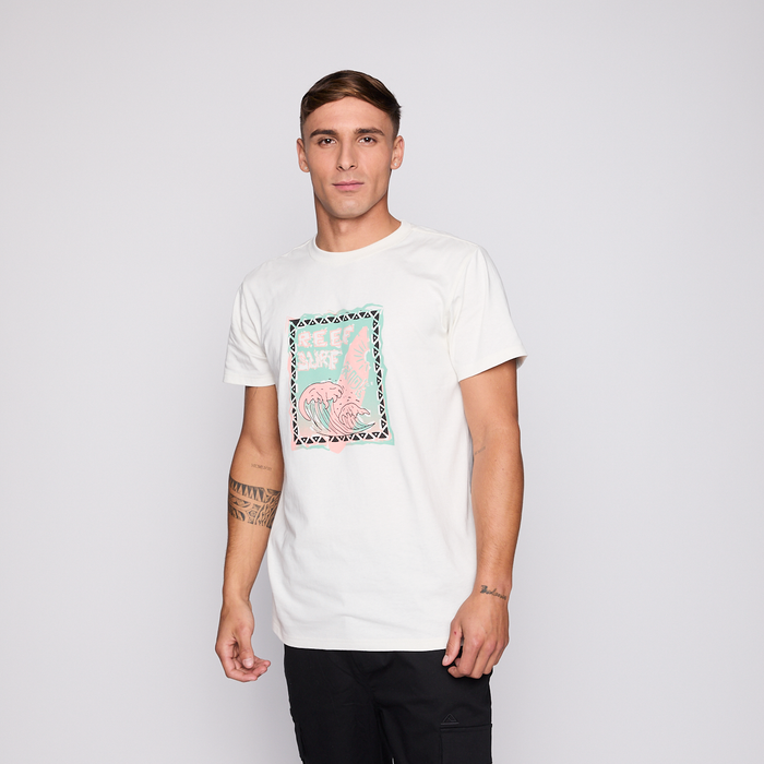 Polera Reef Men Surf Surf Beige