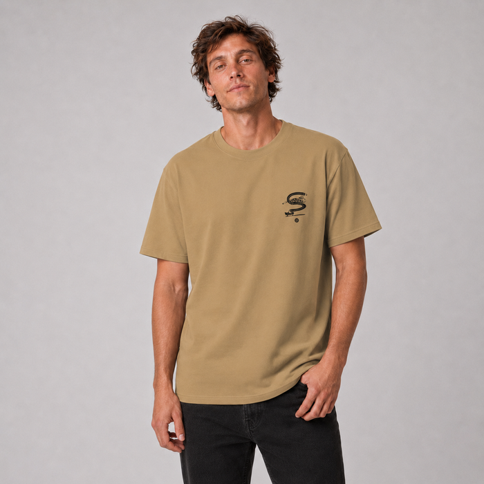 Polera Stance Pounding Pavement Tee Khaki