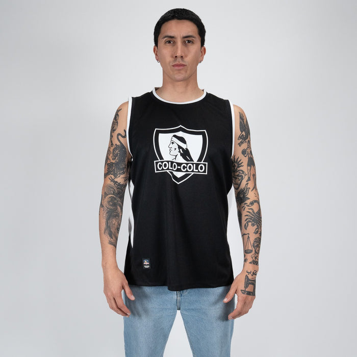 Polera Tank Colo Colo Urbano Hombre Negro