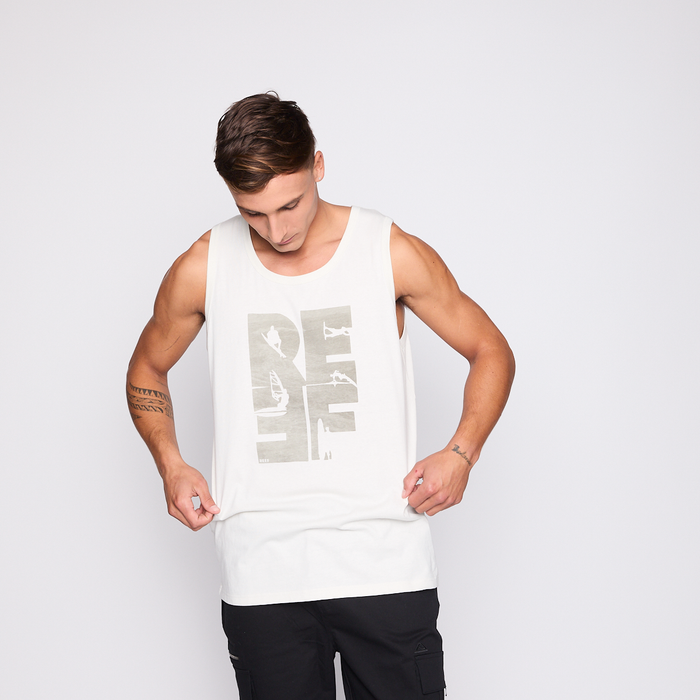 Polera Tank Reef Men Big Reef Beige