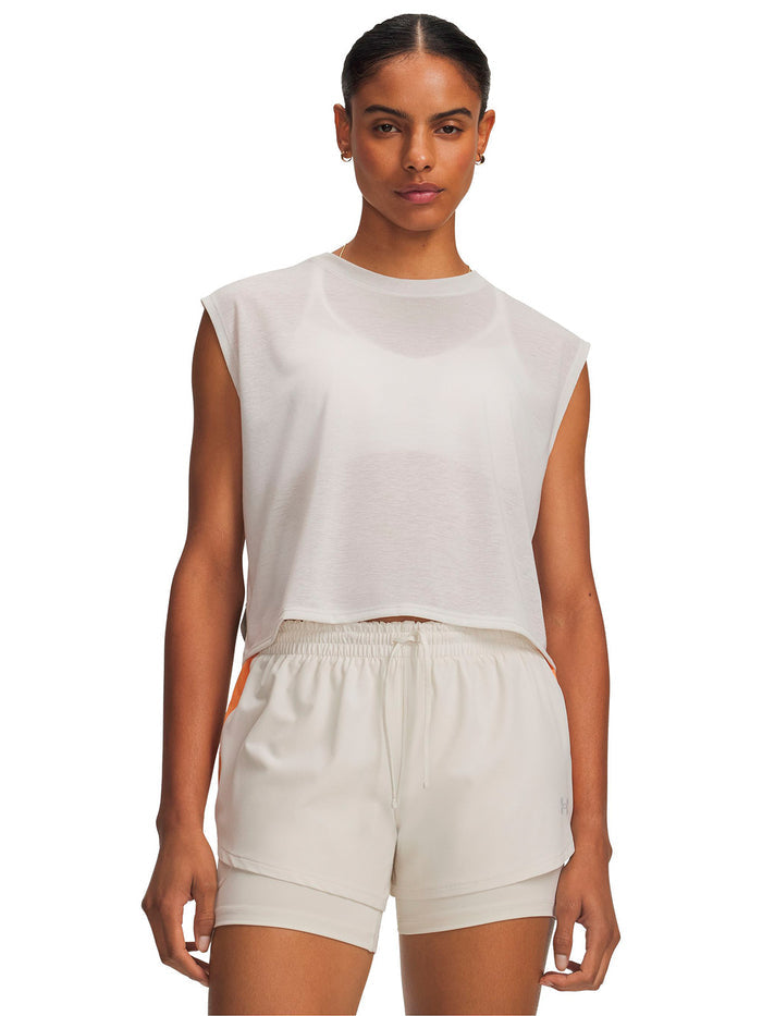 Polera UA Halo Run Aeris blanca para mujer