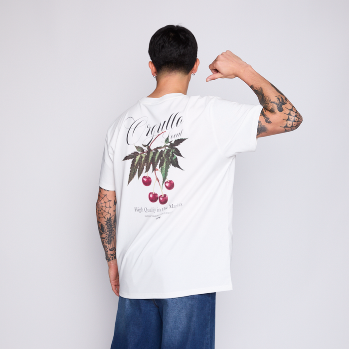 Polera Whatup Men Cherry White