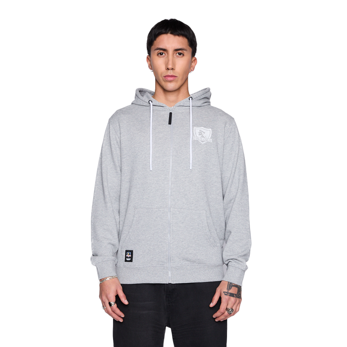 Polerón Colo Colo Urbano Hombre Full Zipper Gris