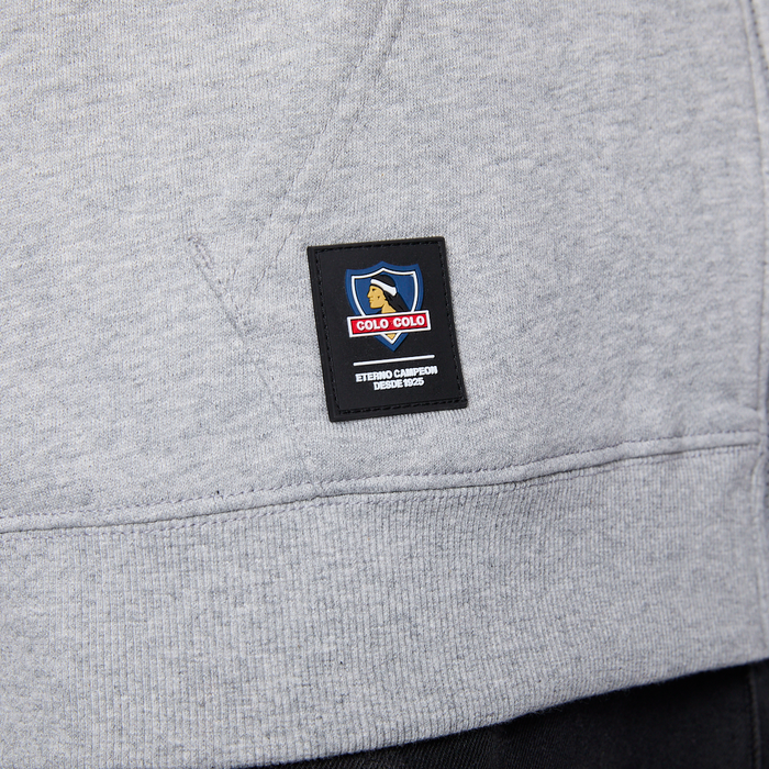 Polerón Colo Colo Urbano Hombre Full Zipper Gris
