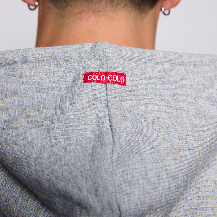 Polerón Colo Colo Urbano Hombre Full Zipper Gris