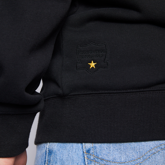 Polerón Colo Colo Urbano Hombre Full Zipper Negro
