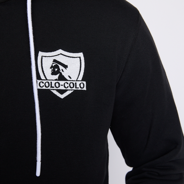 Polerón Colo Colo Urbano Hombre Full Zipper Negro