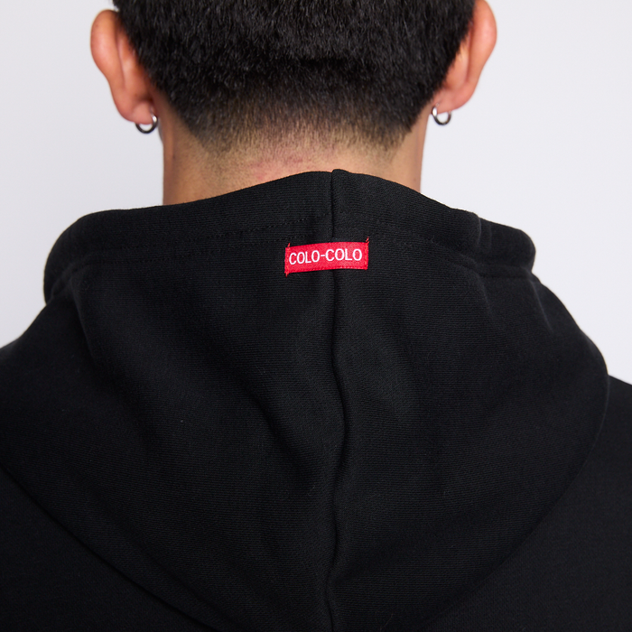 Polerón Colo Colo Urbano Hombre Full Zipper Negro
